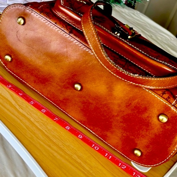 Patricia Nash 🎁Vintage Map Print Brown Leather Tote Shoulder Bag🎁 - Picture 5 of 11